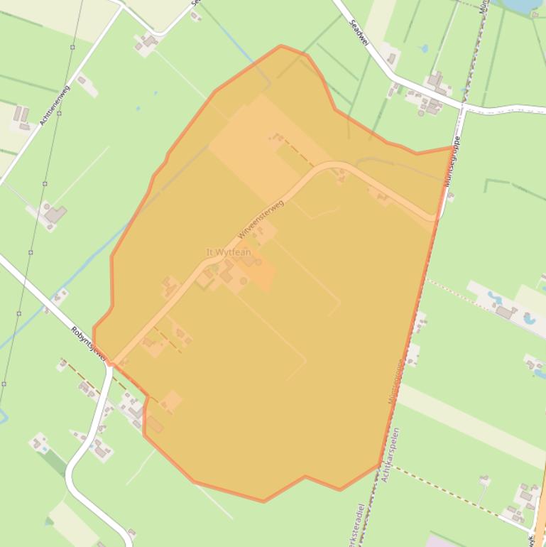 Kaart van postcodegebied 9261XW.