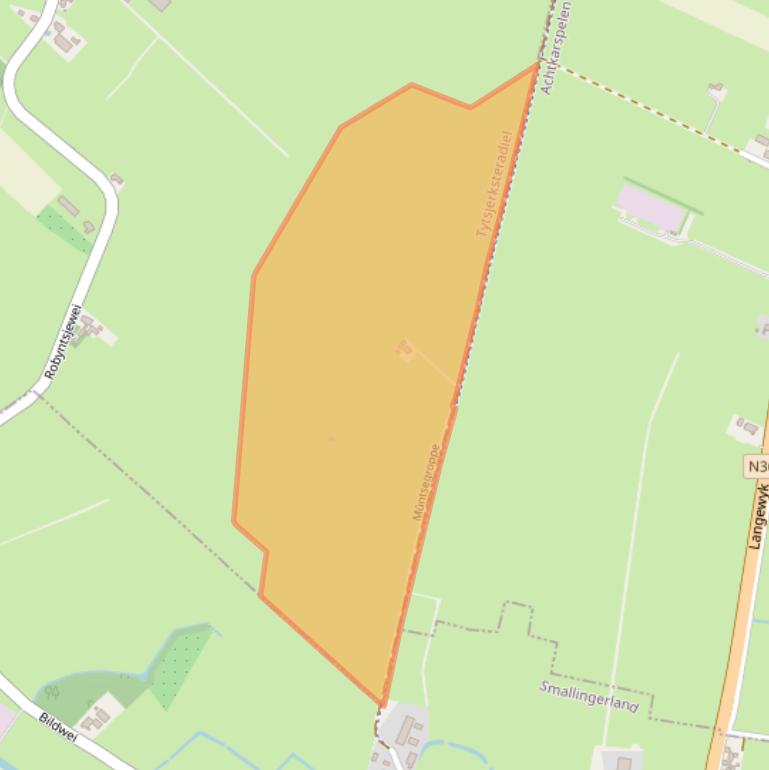 Kaart van postcodegebied 9261XZ.