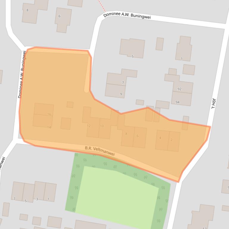 Kaart van postcodegebied 9261ZC.