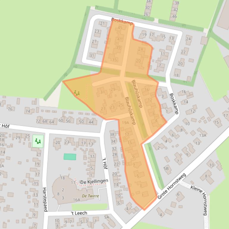 Kaart van postcodegebied 9261ZD.