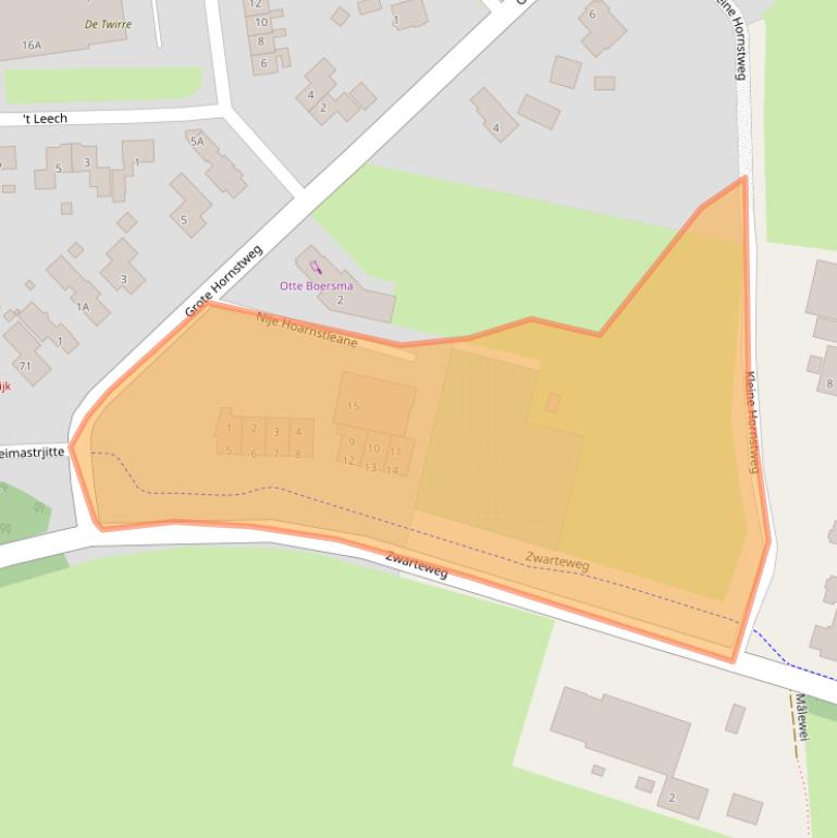 Kaart van postcodegebied 9261ZG.