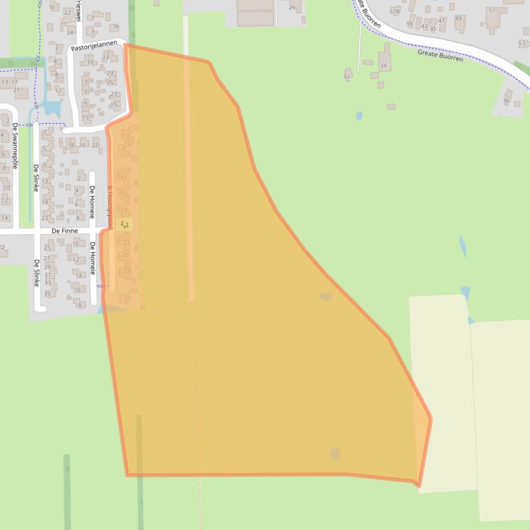 Kaart van postcodegebied 9262MC.