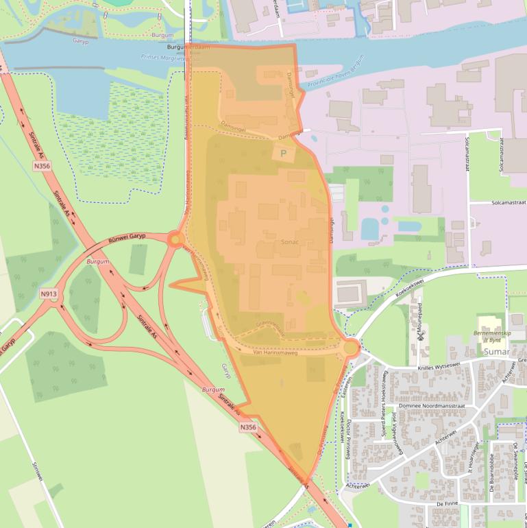 Kaart van postcodegebied 9262NC.