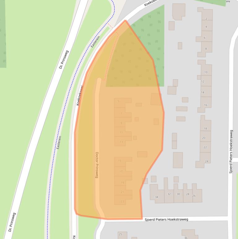 Kaart van postcodegebied 9262NH.