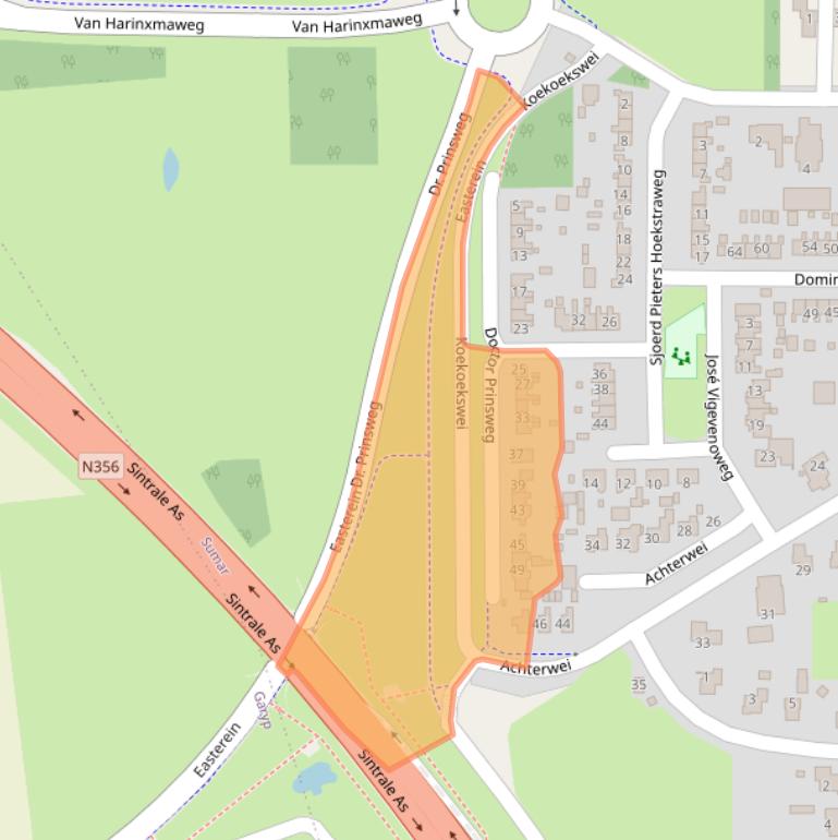 Kaart van postcodegebied 9262NJ.