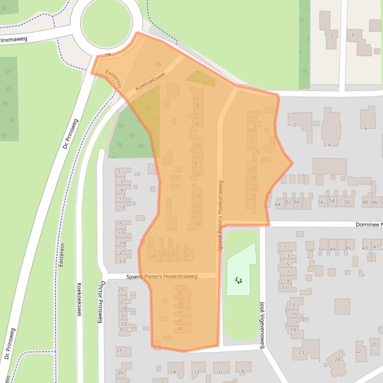 Kaart van postcodegebied 9262NK.