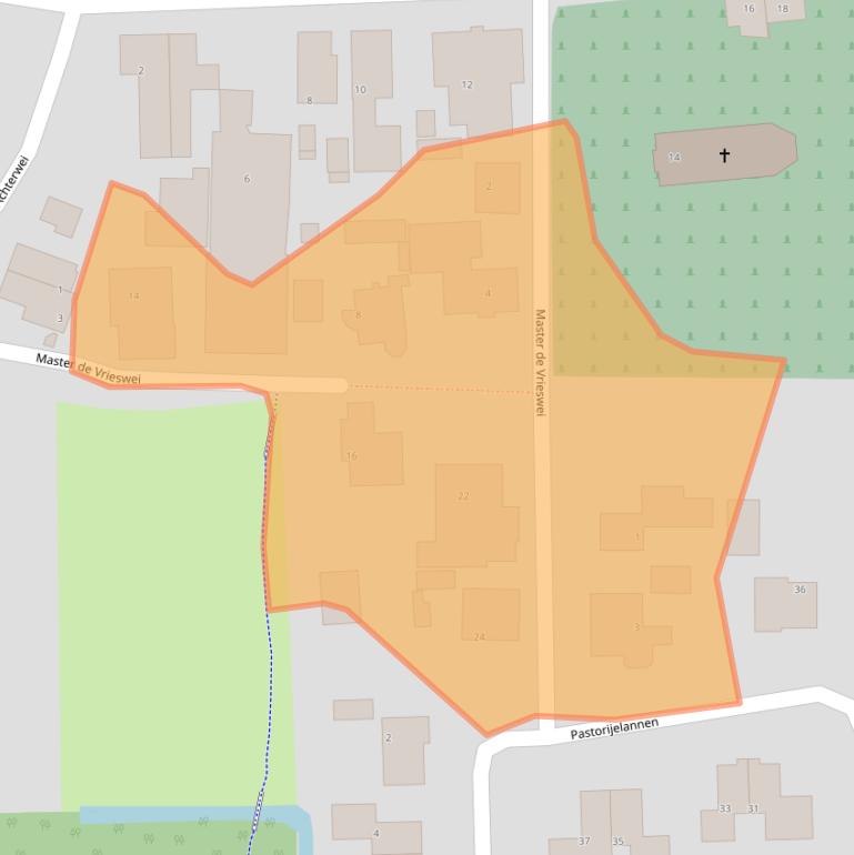 Kaart van postcodegebied 9262NT.