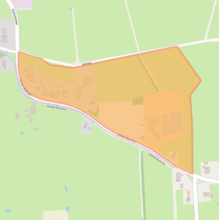 Kaart van postcodegebied 9262SC.