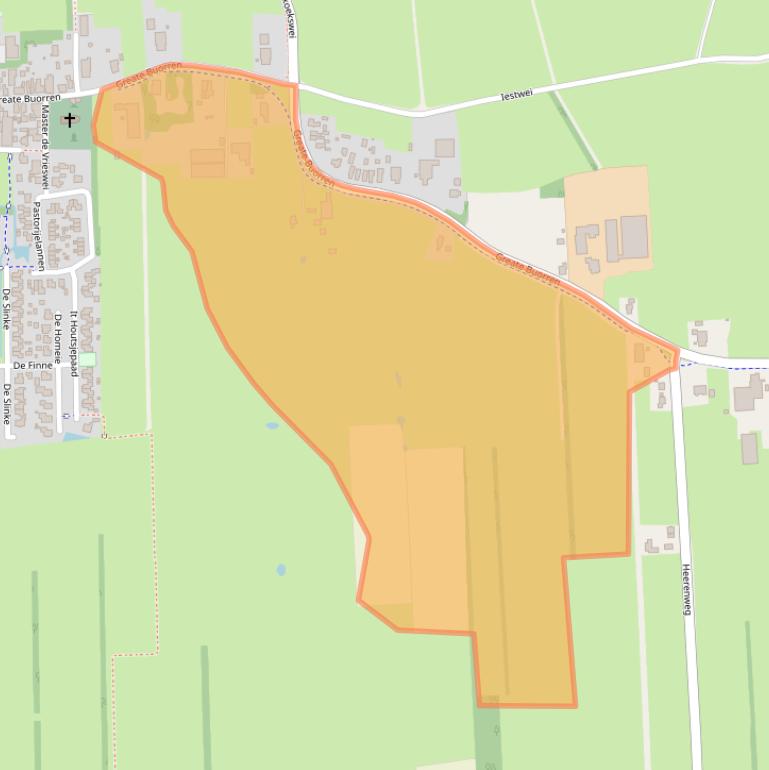 Kaart van postcodegebied 9262SE.