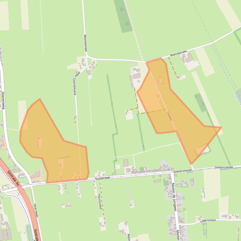 Kaart van postcodegebied 9262SK.