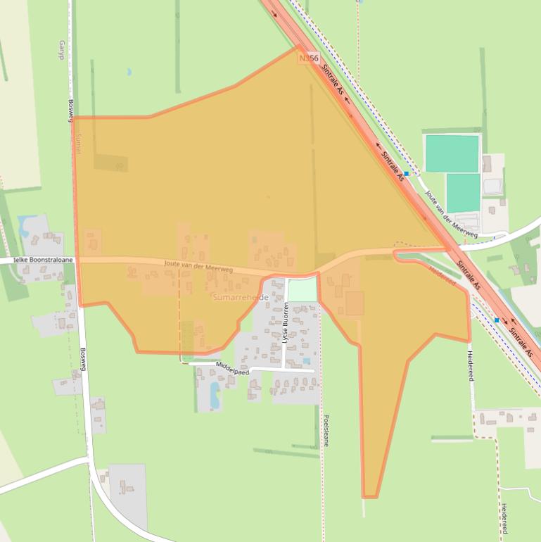 Kaart van postcodegebied 9262SR.