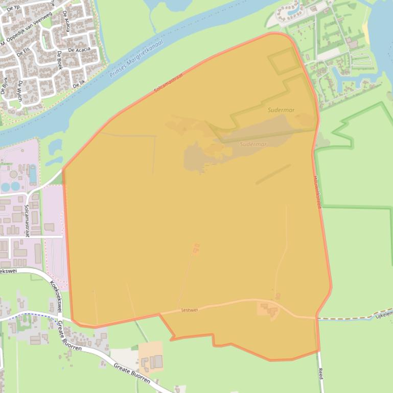 Kaart van postcodegebied 9262VB.