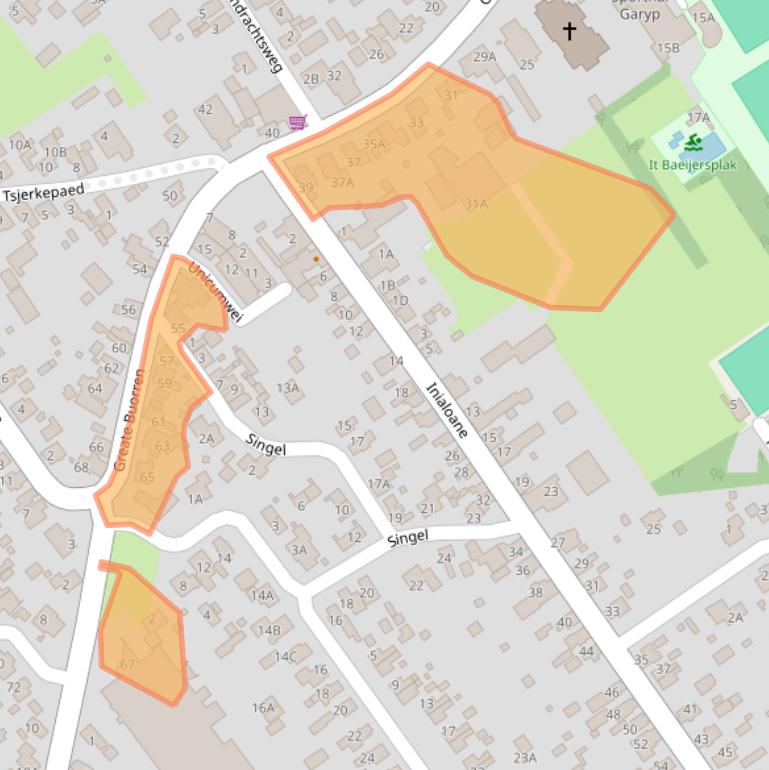 Kaart van postcodegebied 9263PL.