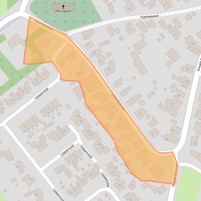 Kaart van postcodegebied 9263PP.