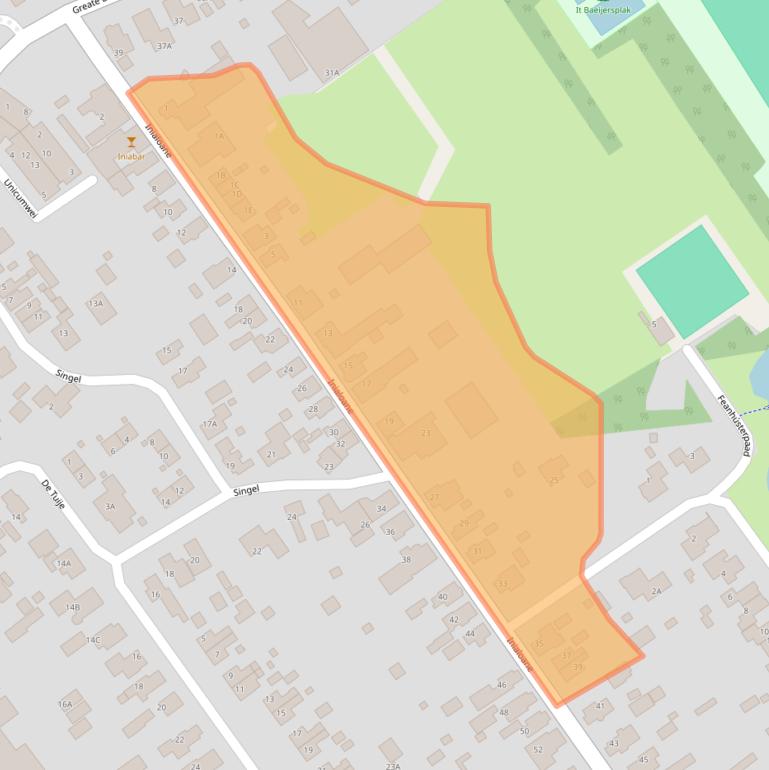 Kaart van postcodegebied 9263RB.