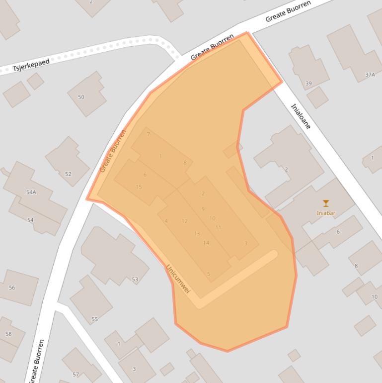 Kaart van postcodegebied 9263RS.