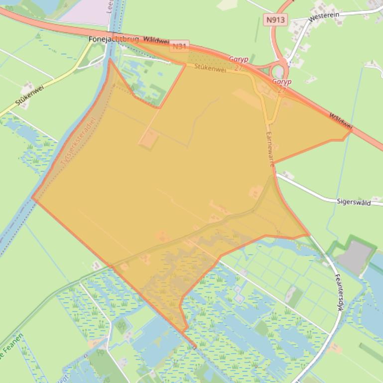 Kaart van postcodegebied 9263TB.