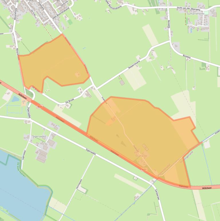 Kaart van postcodegebied 9263TN.