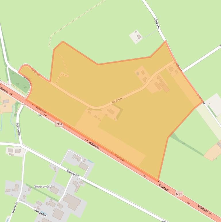 Kaart van postcodegebied 9263TP.