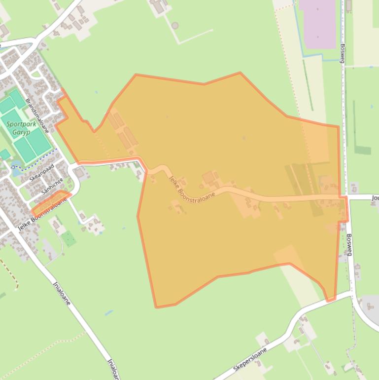 Kaart van postcodegebied 9263TS.