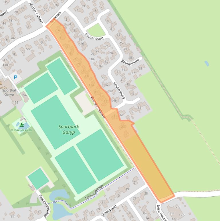 Kaart van postcodegebied 9263TV.