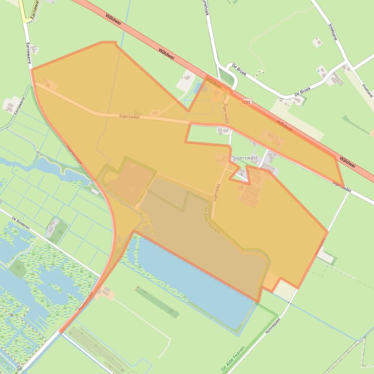 Kaart van postcodegebied 9263TW.