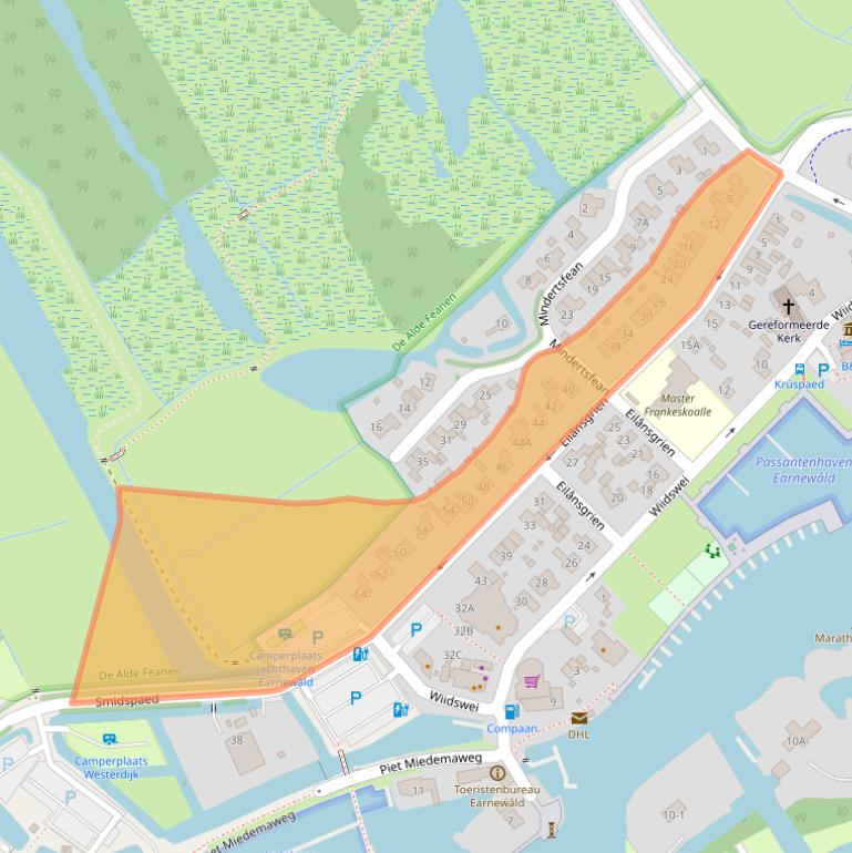 Kaart van postcodegebied 9264TC.