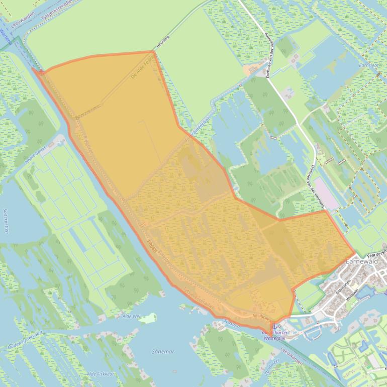 Kaart van postcodegebied 9264TK.