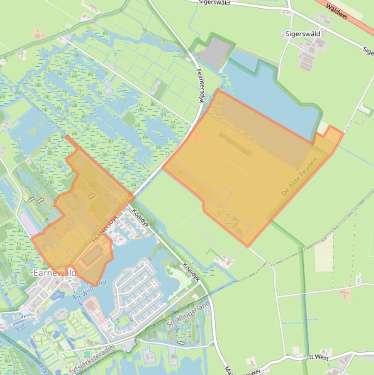 Kaart van postcodegebied 9264TN.