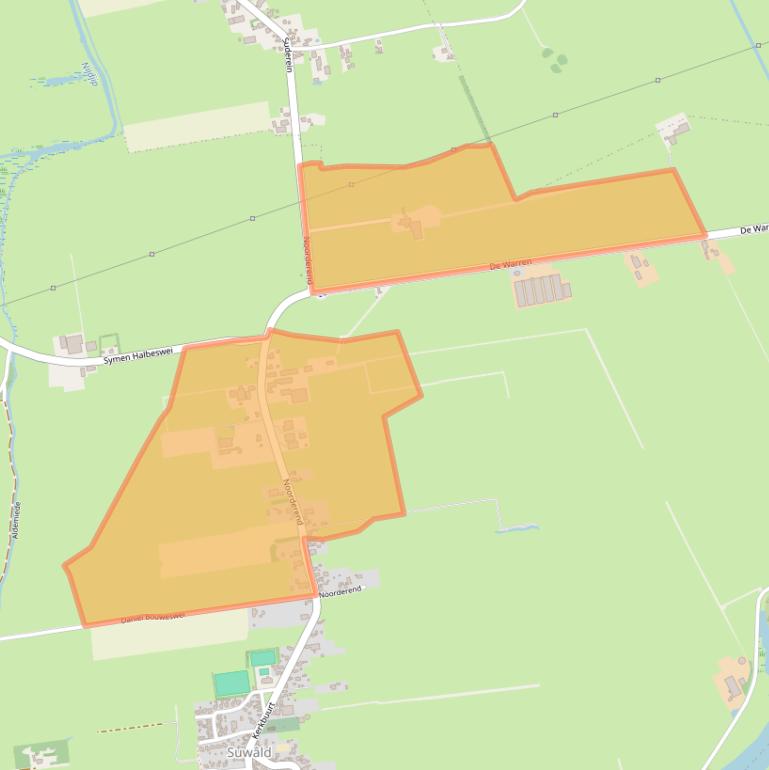 Kaart van postcodegebied 9265LM.