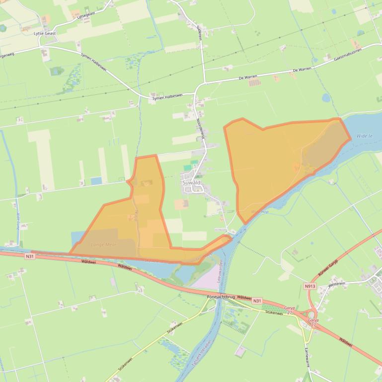 Kaart van postcodegebied 9265XL.