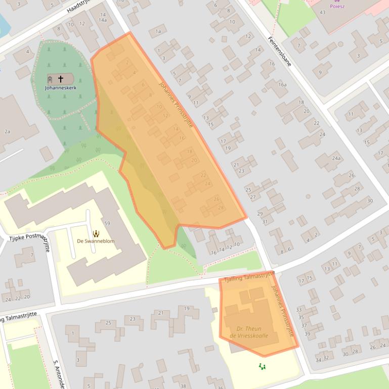 Kaart van postcodegebied 9269NZ.