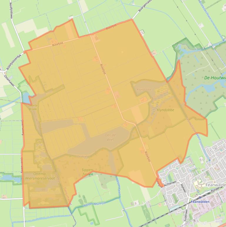 Kaart van postcodegebied 9269TV.
