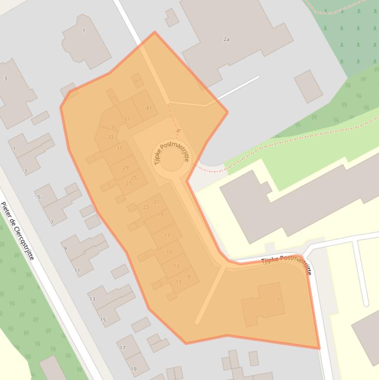 Kaart van postcodegebied 9269WJ.