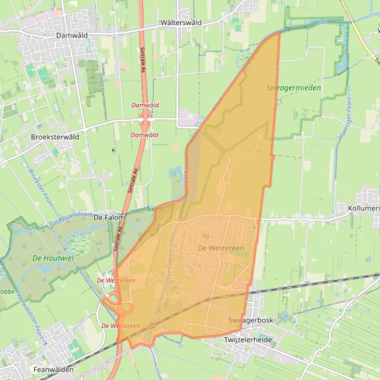 Kaart van postcodegebied 9271.