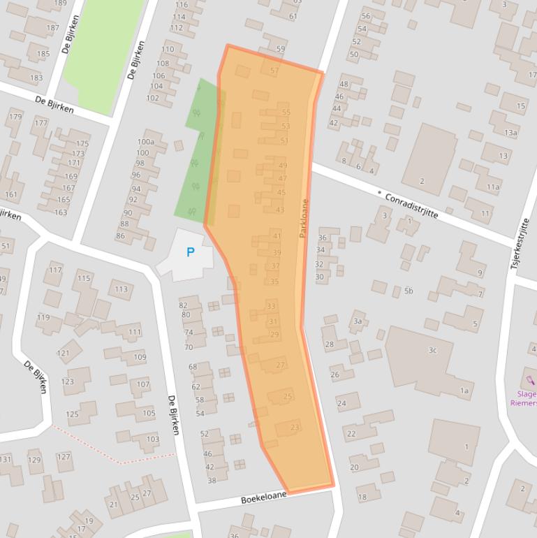 Kaart van postcodegebied 9271AB.