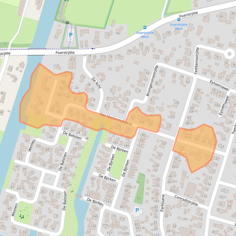 Kaart van postcodegebied 9271AH.