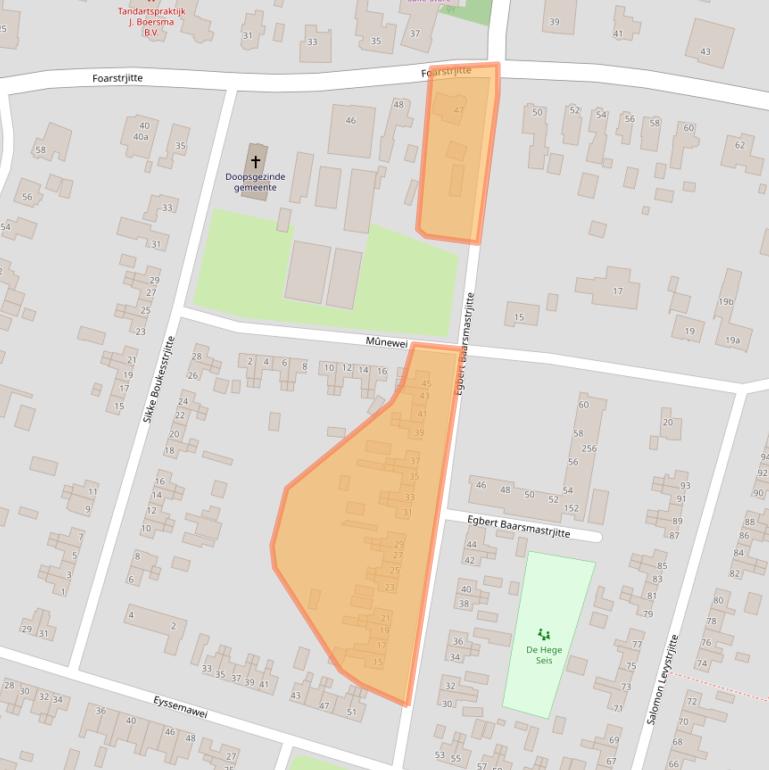 Kaart van postcodegebied 9271AS.