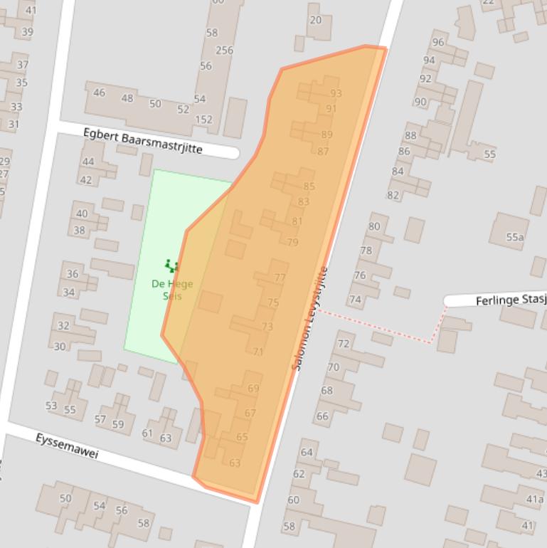 Kaart van postcodegebied 9271BA.