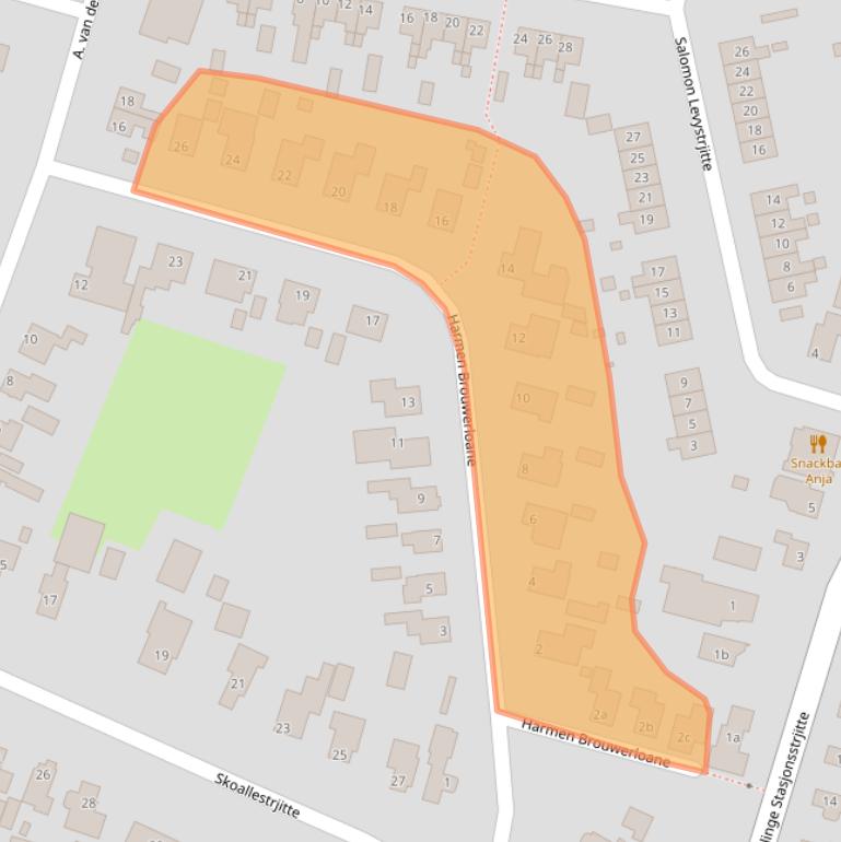 Kaart van postcodegebied 9271BS.