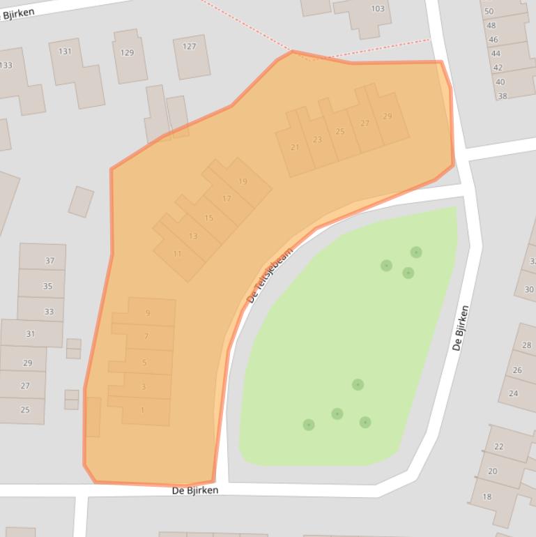 Kaart van postcodegebied 9271BX.