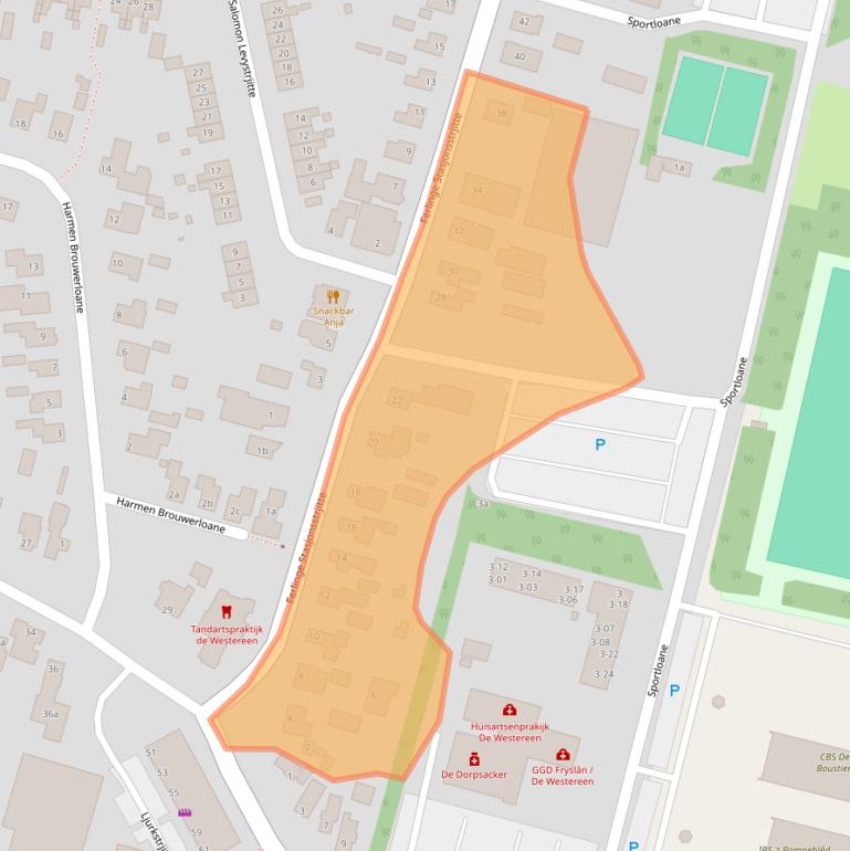 Kaart van postcodegebied 9271CD.