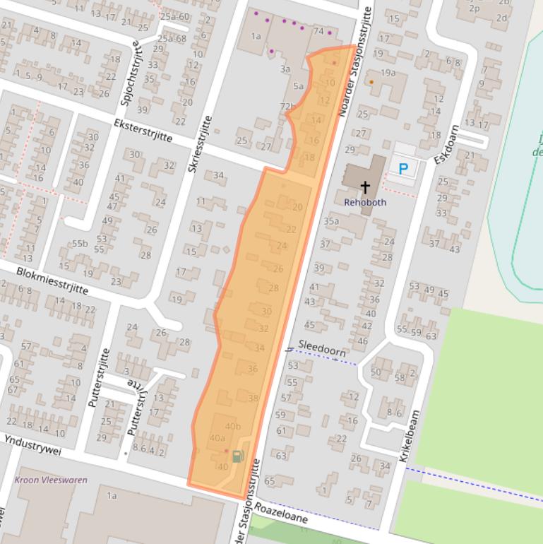 Kaart van postcodegebied 9271CK.