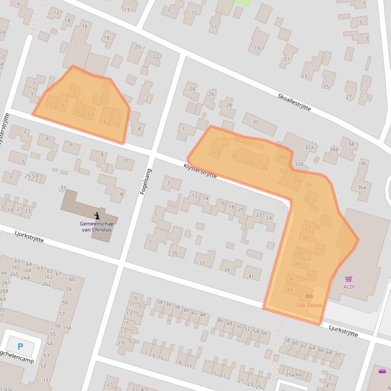 Kaart van postcodegebied 9271CM.
