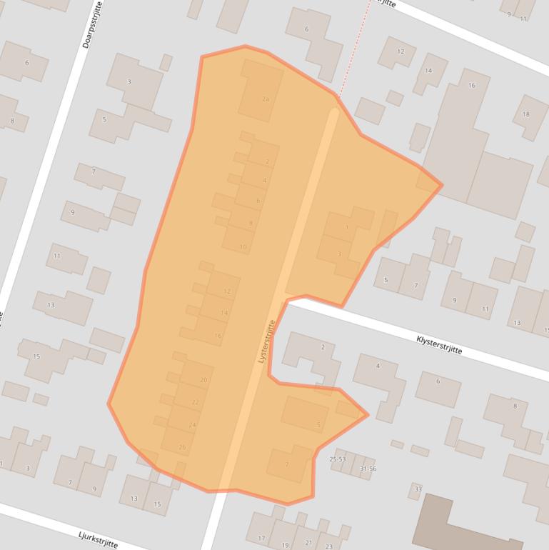 Kaart van postcodegebied 9271CP.