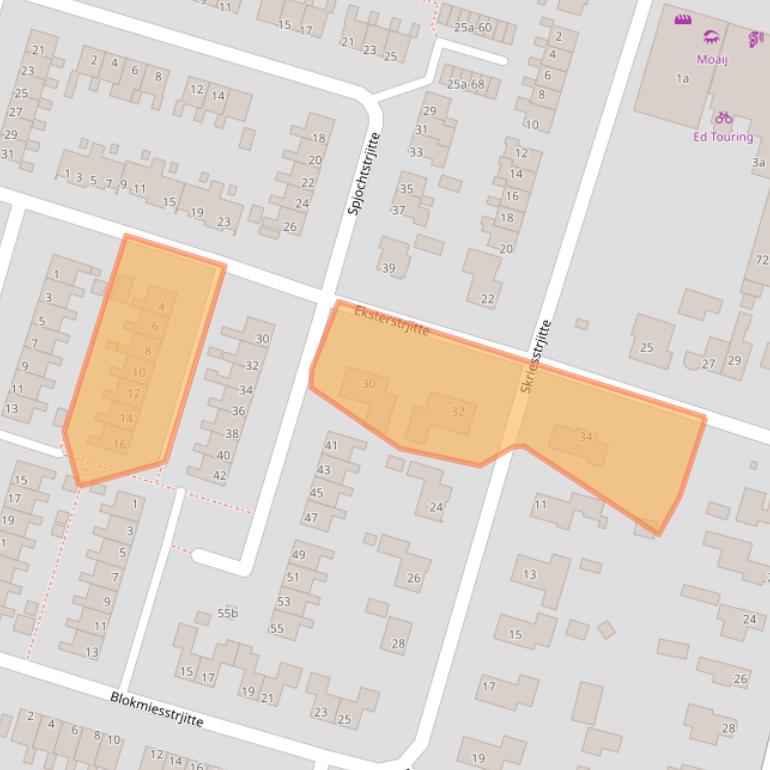 Kaart van postcodegebied 9271CZ.