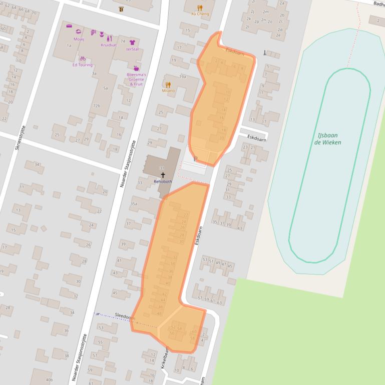 Kaart van postcodegebied 9271DB.