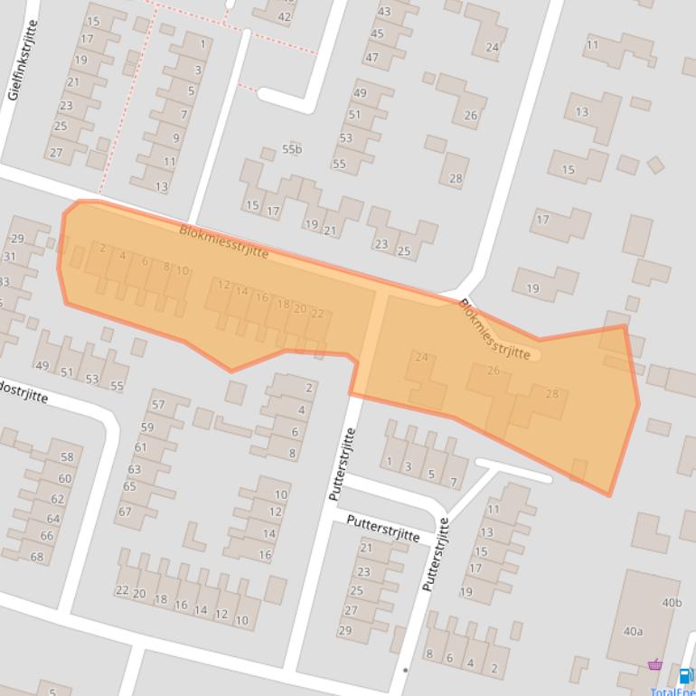 Kaart van postcodegebied 9271EC.