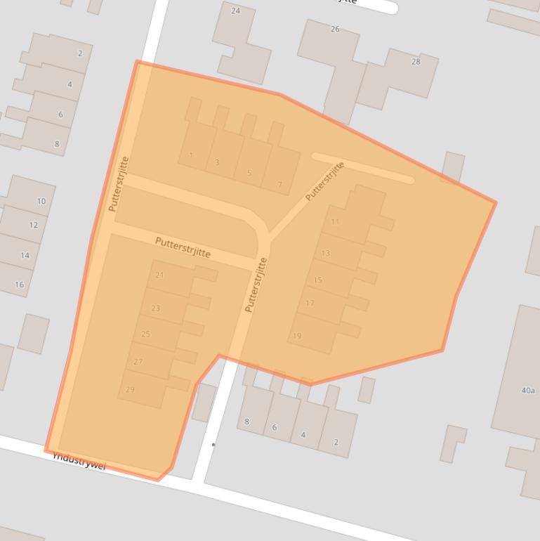 Kaart van postcodegebied 9271EJ.