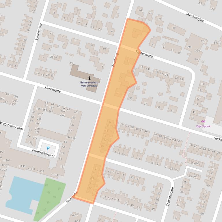 Kaart van postcodegebied 9271GA.